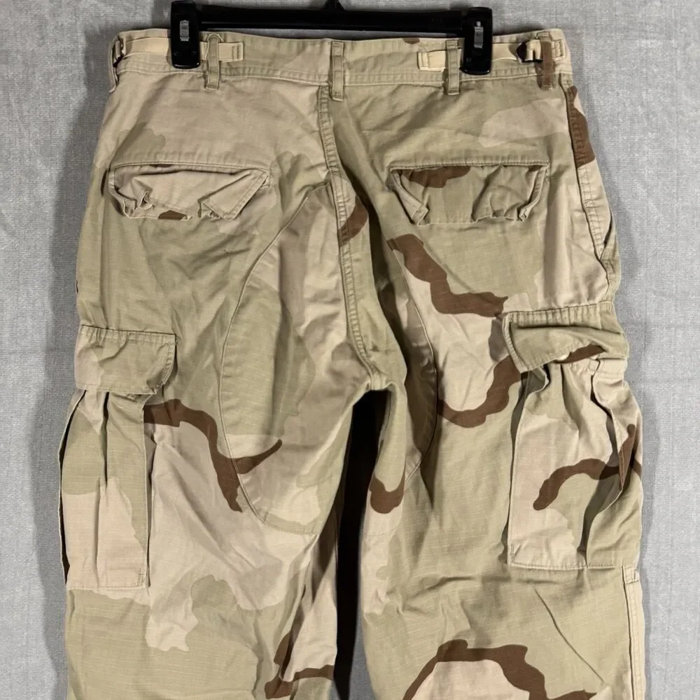 Vintage 90's US Military 3 Color Desert Camo Cargo Pants Mens Medium Long DCU